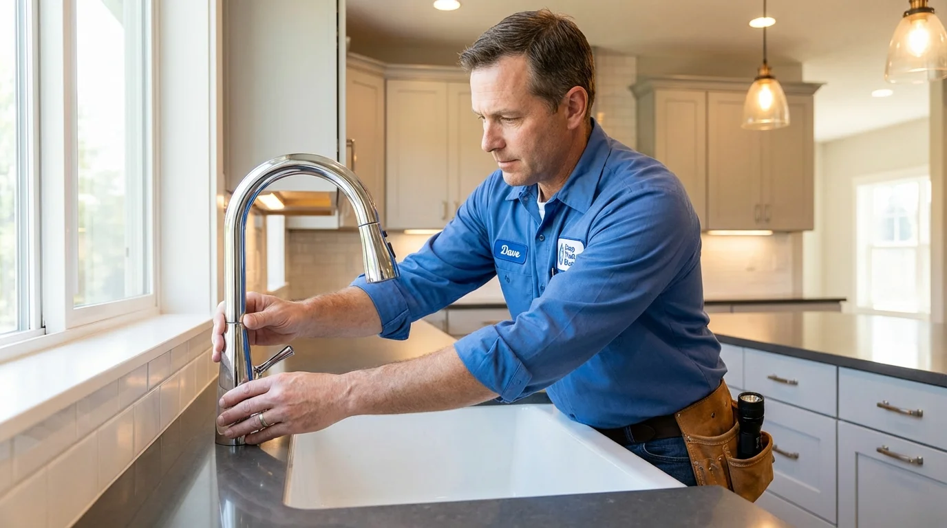 Kitchen faucet installation by Johns Plumbing LLC in Harrisville